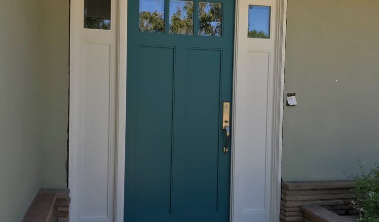 santa ana custom entry door of accoya wood with two sidelights 1 768x450